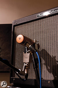 Two guitar-cab mics were used, both to shape the sound and to allow the instrument to be treated as a stereo source at mixdown. 