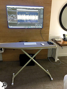 If you improvise, a hotel room can provide most of the tools you need to build a functional project studio.