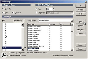 The Layouts window is being bound to the '1' key for easy recall.