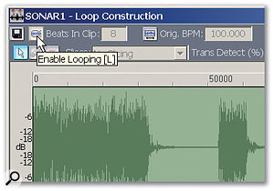 Clicking on Enable Looping turns the clip from a standard WAV file into a Groove Clip.