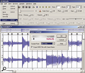 When you export the REX file, make sure that you also export a MIDI file with the same name, to serve as a template for where the slices should go.