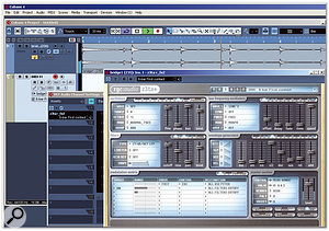 Z3ta+ inserted in Cubase 4, which can process audio through the filters and VCA, as well as the effects section. In Cubase, an accompanying MIDI track allows triggering of the z3ta+ envelope generators.