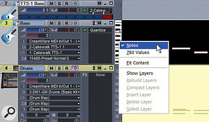 The new scale and zoom control gives a much better view of what's happening within a MIDI track when you're working in the Track view.