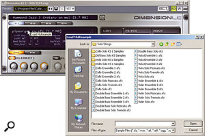 Click in the Load Multisample field in Dimension or Rapture and a Load Multisample browser will appear; navigate to what you want to load. The Garritan Pocket Orchestra samples for Dimension LE are a rich source of SFZ files.