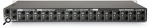 A sea of TRS sockets: there are 32 separate inputs, providing 16 mono/stereo channels, and with the ability to link four units together you could have a 128-channel mixer in 4U of rack space!