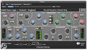 The SSL Channel Strip plug-in is supplied with the Duende Mini; other plug-ins are optional.