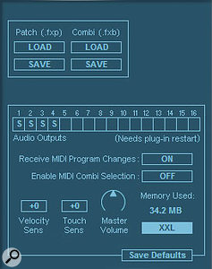 Hypersonic's Setup page allows you to set which of the virtual outputs are active, and there's also a handy indicator to inform you of how much memory is currently being used.