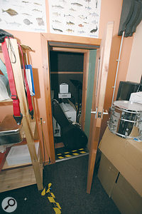 This small cupboard wasn't suitable for its intended purpose as a vocal booth, but worked fine for recording guitar cabs.
