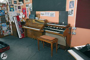 Moving Andrew's keyboards, including his piano, Hammond organ and Roland Juno 6 to the spot that had been his mix position made them much more accessible for daily use.