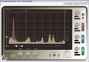 A good frequency analyser plug‑in, such as Schwa's Schope pictured here, can help you tell if there are unwanted frequencies muddying up your mix or recordings.