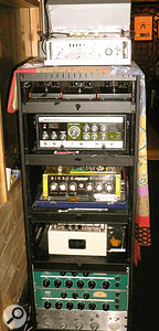 Michael Brauer’s rack of tape delay devices.