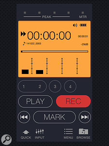 The recorder can be controlled remotely via Wi–Fi using this dedicated app, available for both iOS and Android devices.