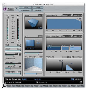 Powercore's MegaReverb plug-in.