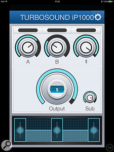 The control app offers remote access to the iP1000’s features, including its built-in EQ.