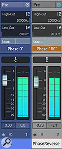 Cubase’s MixConsole showing the setup for this simple pop‑cancellation technique.