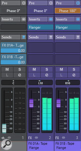 My vintage flanger setup in the Cubase MixConsole. If you use Cubase, you can download this setup from the online version of this article as a Multi Track Preset.