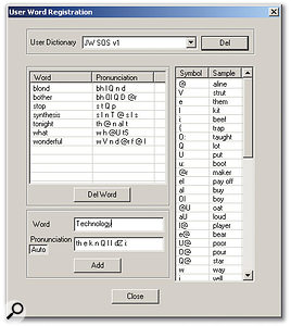 New words can be added to Vocaloid's Word Dictionary.