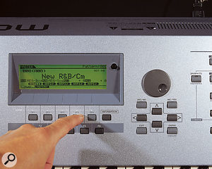 There's no touchscreen, as on the Korg Triton family — you navigate around the display via the usual soft tabs which line up with on-screen options, and by cursoring using the direction buttons to the right of the LCD.