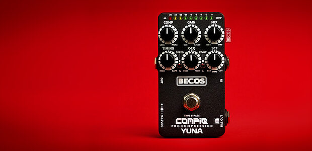 Becos FX CompIQ YUNA VCA compressor guitar bass effects pedal