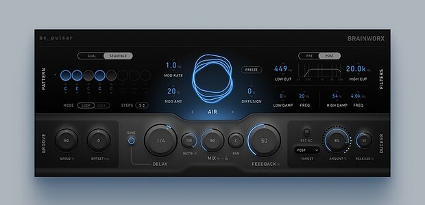 Brainworx bx_pulsar rhythmic sequenced delay effects plug-in