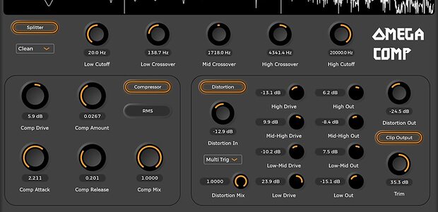 Daybreak Audio Omega Comp multiband compressor distortion saturation plug-in