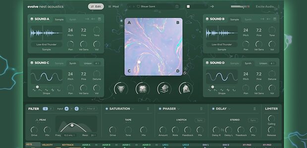 Excite Audio Evolve Nest Acoustics hybrid software synth sample library
