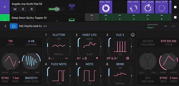 FAC Polyflo MIDI CV control App iPad iPhone Apple Vision Pro
