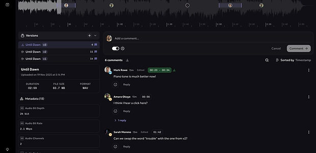 Hummify share audio file mix versions remote collaboration client feedback
