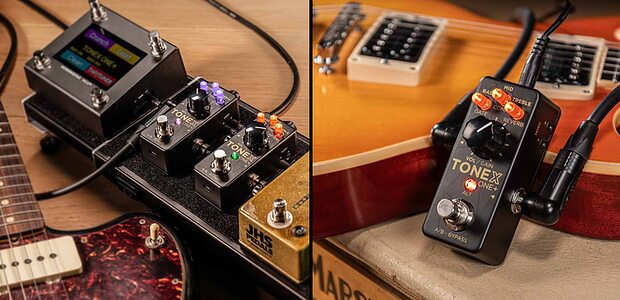 IK Multimedia Tonex One+ compact guitar amp effects modelling pedal wireless app control