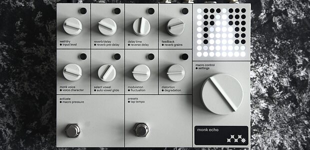 Mentha Works Monk Echo reverb delay human choir vocal formant filter guitar pedal