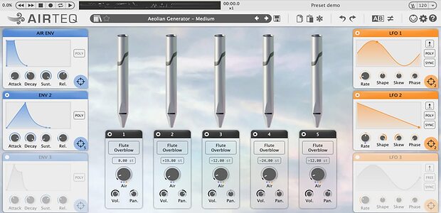 Modartt Airteq physical modelling wind reed pipe sound design instrument