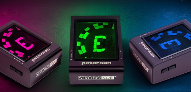 Peterson StroboVUE always-on guitar pedalboard strobe tuner