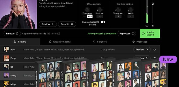 Sonarworks SoundID VoiceAI C-Pop Chinese Voice Expansion