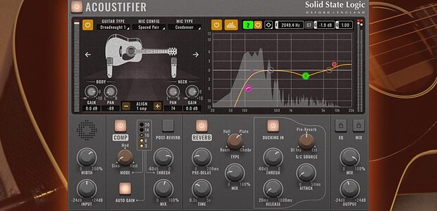 SSL Acoustifier acoustic guitar DI to mic emulation plug-in