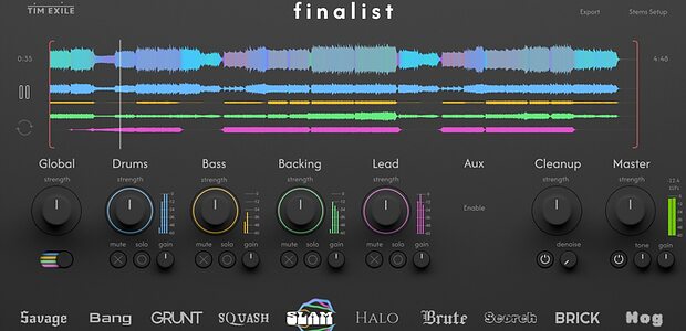 Tim Exile Finalist automatic mixing plug-in