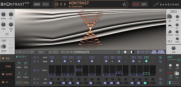 Tracktion Kontrast wavetable software synthesizer