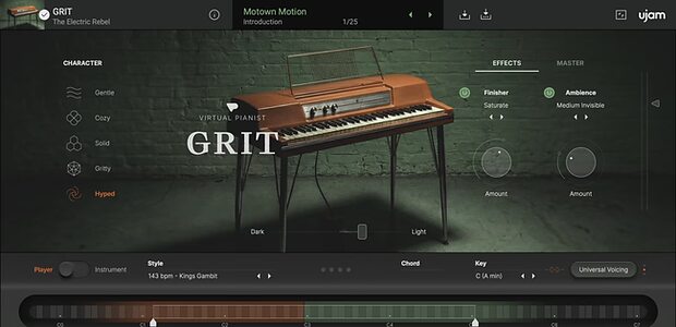 UJAM Virtual Pianist Grit Wurlizer 120 electric piano virtual instrument