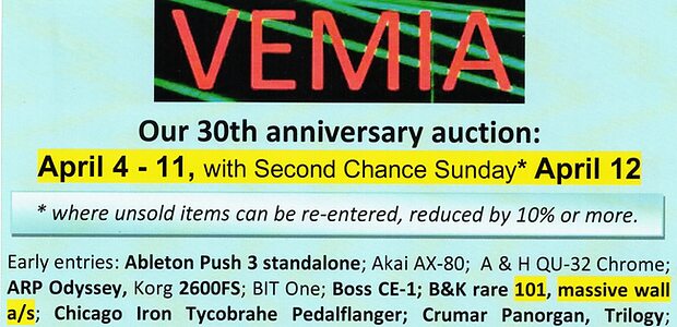 VEMIA Auction vintage synthesizers pro-audio gear