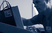 Stephen Bennett tweaking a synth.
