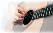 Synth Secrets Aug 2001 header image of acoustic guitar being played.
