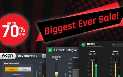 Acon Digital Black Friday Sale audio editing restoration Acoustica Extract Dialogue Remix stem separation