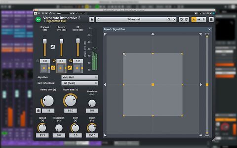Acon Digital Verberate Immersive 2.3 spatial Dolby Atmos reverb plug-in music post-production