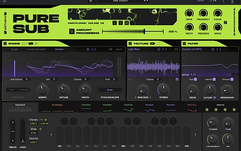Arturia Pure Sub bass synthesizer plug-in virtual instrument
