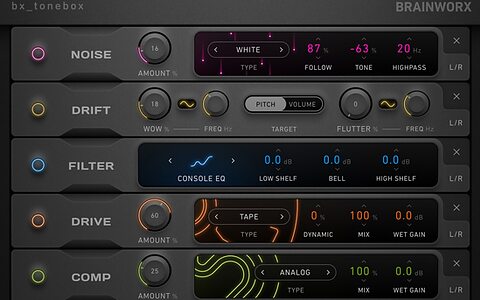Brainworx bx_tonebox modular multi-effects Mid-Side processing plug-in