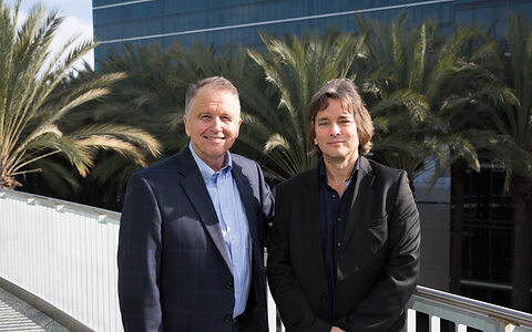 Dave Froker, CEO Focusrite PLC, and Tim Carroll, VP of audio products, Avid, commit to future collaboration at NAMM 2016.