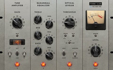 Fuse Audio Labs Tube Lab vintage inspired preamp Baxandall EQ optical compressor limiter plug-in