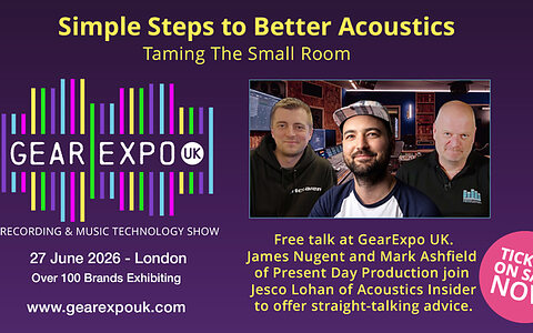 GearExpo UK Acoustics Talk small studio room treatment