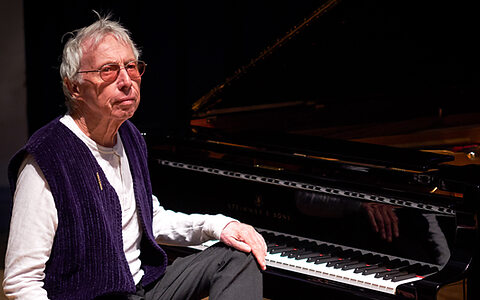 Harold Budd at Bill Nelson’s 70th Birthday concert, Leeds 2018. Harold Budd at Bill Nelson’s 70th Birthday concert, Leeds 2018.