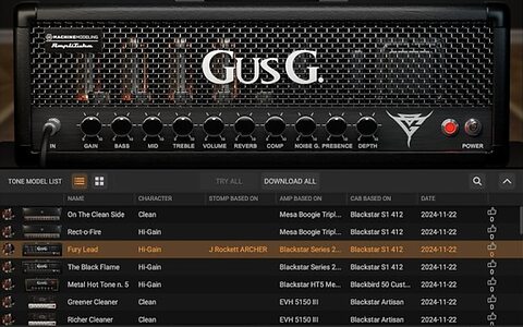 IK Multimedia Gus G. Tone Asylum Signature Collection TONEX amp effects modelling