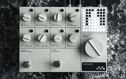 Mentha Works Monk Echo reverb delay human choir vocal formant filter guitar pedal